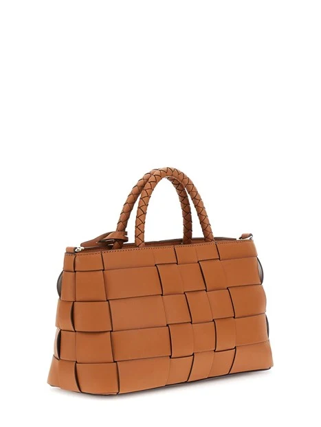 BORSA A MANO  INTRECCIATA DONNA MARRONE