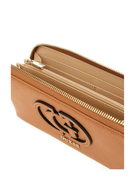PORTAFOGLIO IN SIMILPELLE CON LOGO FRONTALE DONNA CUOIO