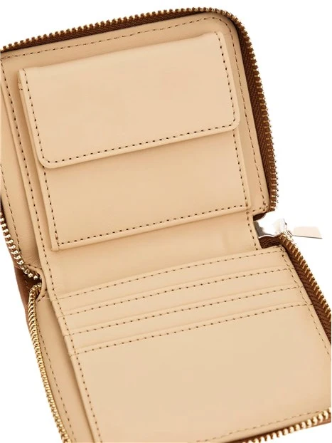 PORTAFOGLIO CON STAMPA MONOGRAM E DETTAGLI ORO DONNA BEIGE