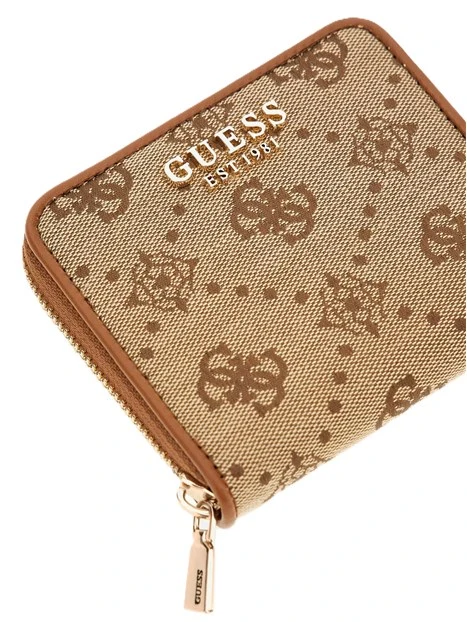 PORTAFOGLIO CON STAMPA MONOGRAM E DETTAGLI ORO DONNA BEIGE