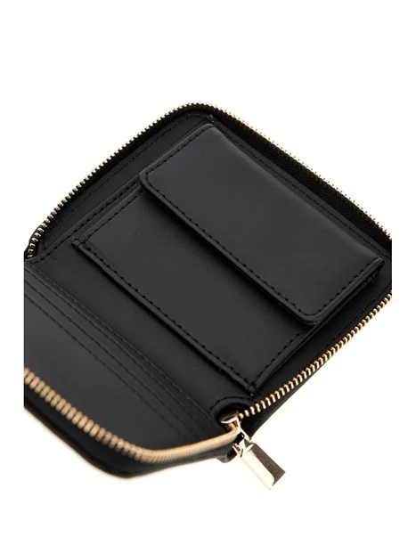 PORTAFOGLIO PICCOLO  CON DETTAGLI DORATI DONNA NERO