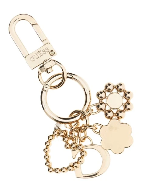 PORTACHIAVI CON CHARM E MOSCHETTONE DONNA ORO