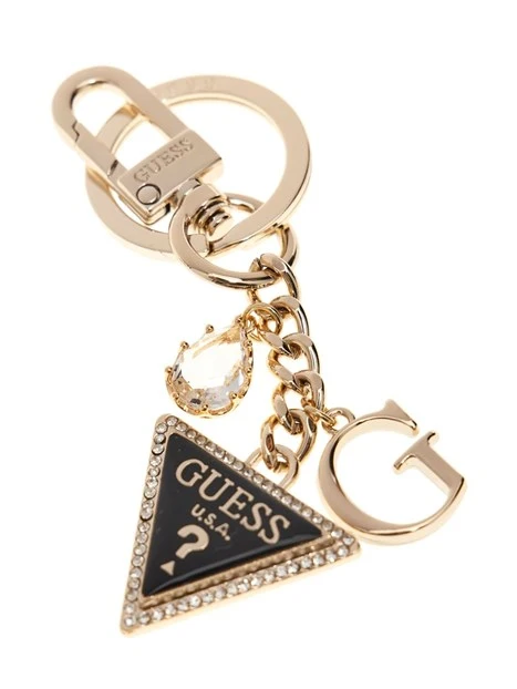 PORTACHIAVI CON CHARM E MOSCHETTONE DONNA NERO