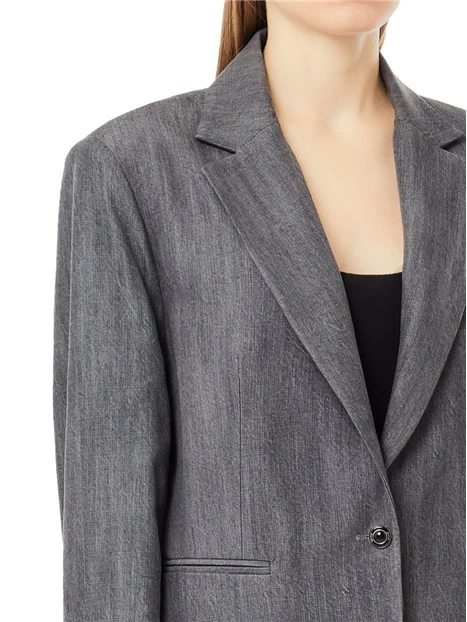 BLAZER IN DEMIN MONOPETTO DONNA GRIGIO
