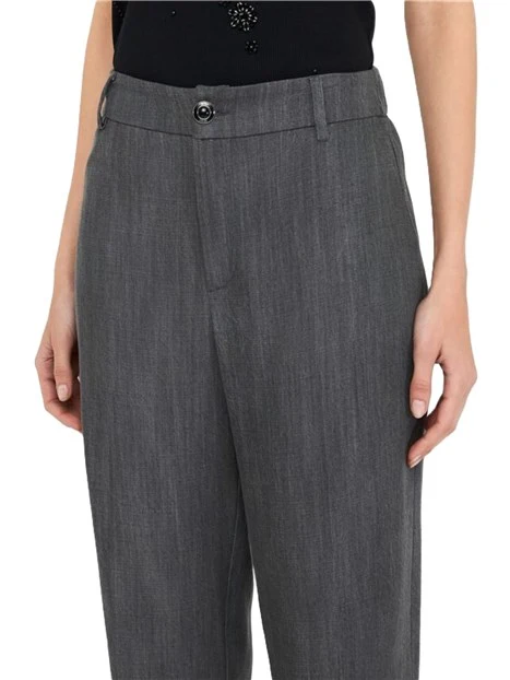 PANTALONI PALAZZO EFFETTO DENIM DONNA GRIGIO