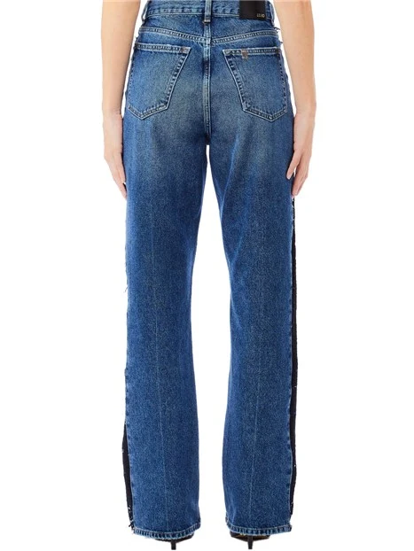JEANS IN DENIM CON PIZZO DONNA BLU