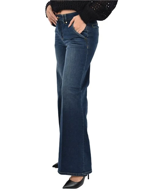 JEANS A ZAMPA VITA ALTA DONNA BLU JEANS
