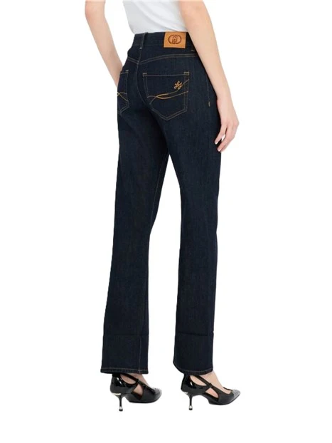 JEANS REGULAR CON RISVOLTO DONNA BLU