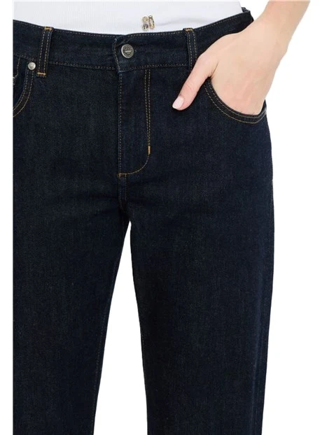 JEANS REGULAR CON RISVOLTO DONNA BLU