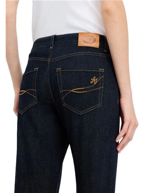 JEANS REGULAR CON RISVOLTO DONNA BLU