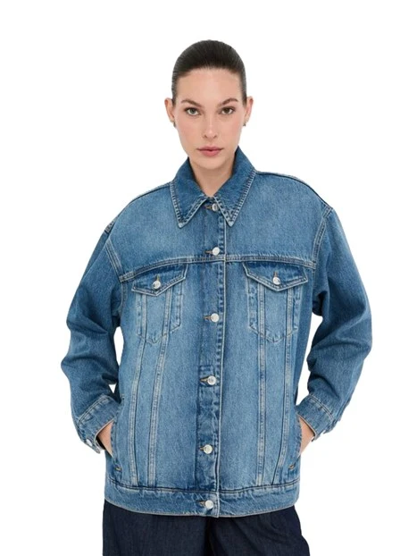 GIACCA CORTA IN JEANS DONNA BLU