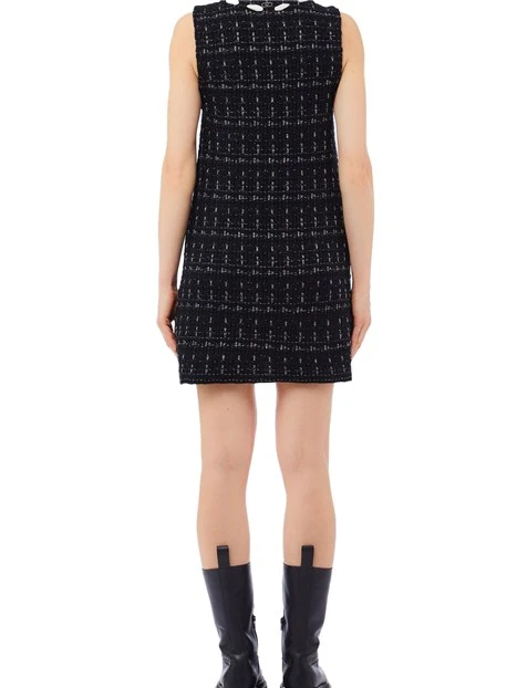 VESTITO CORTO IN MISTO LANA DONNA NERO