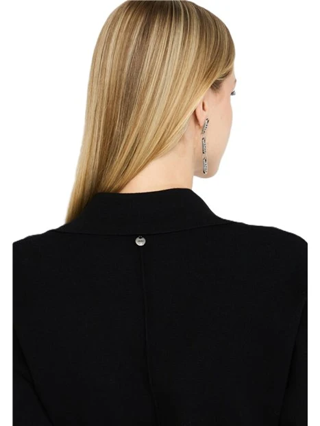 GIACCA IN MAGLIA CON CINTURA DONNA NERO