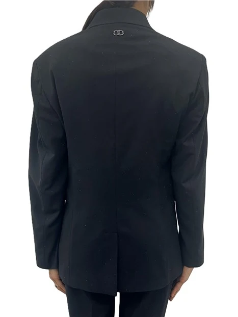 GIACCA BLAZER CON STRASS LUMINOSI DONNA BLU