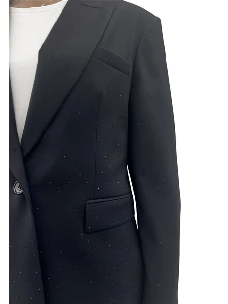 GIACCA BLAZER CON STRASS LUMINOSI DONNA BLU