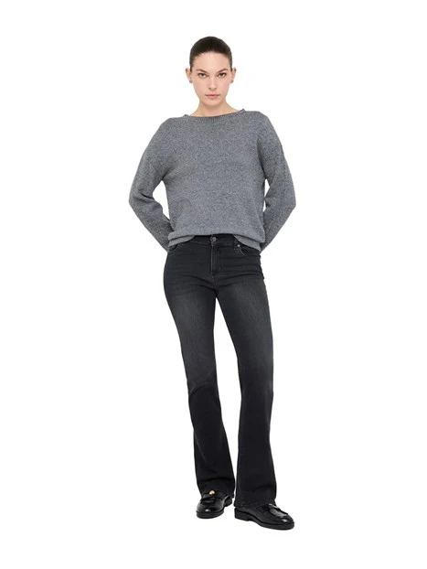 MAGLIA GIROCOLLO CON MICRO PAILLETTES IN VISCOSA  DONNA GRIGIO