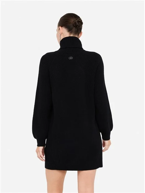 VESTITO CORTO IN LANA CON DOLCEVITA DONNA NERO