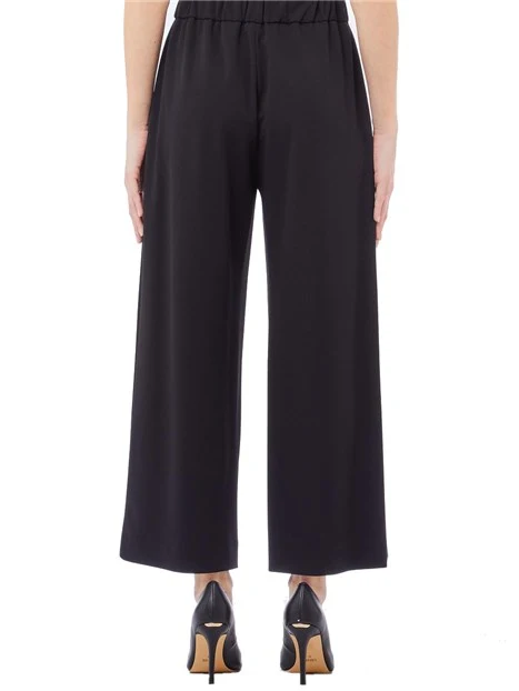 PANTALONE IN PUNTO MILANO CON CINTURA DONNA NERO