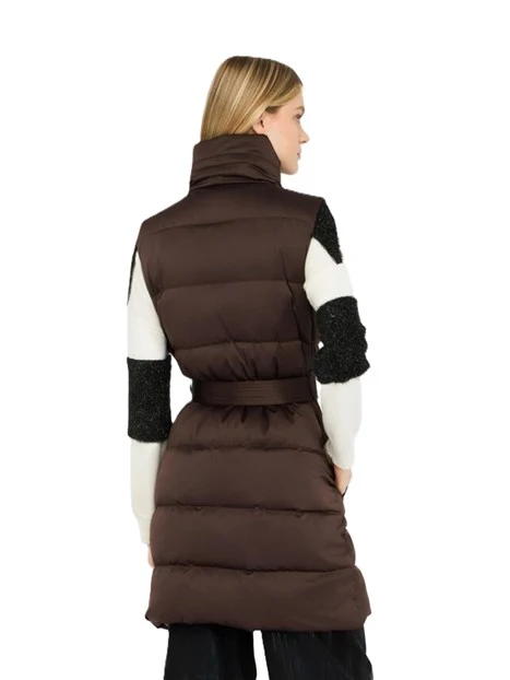 GILET PIUMINO TRAPUNTATO  DONNA MARRONE