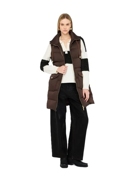 GILET PIUMINO TRAPUNTATO  DONNA MARRONE