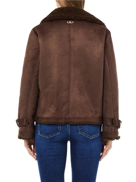 CAPPOTTO CORTO DOPPIOPETTO CON REVERS DONNA MARRONE