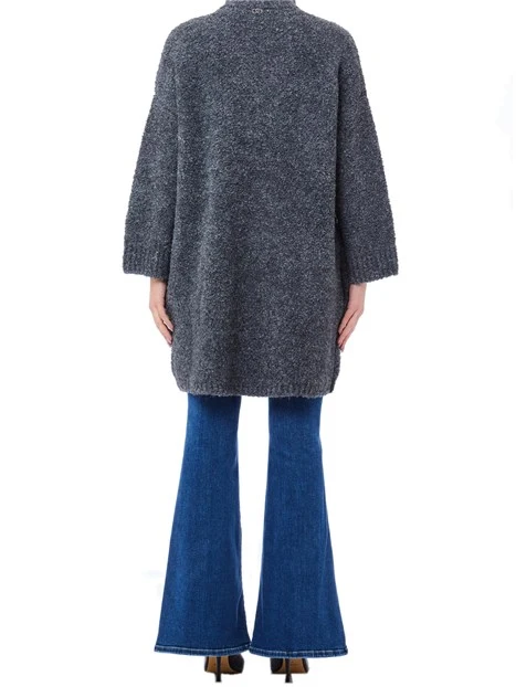 CAPPOTTO CORTO CON COLLETTO CON FIBIE REGOLABILI DONNA GRIGIO