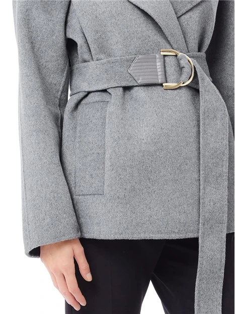 CAPPOTTO CORTO DOPPIOPETTO  MISTO LANA DONNA GRIGIO