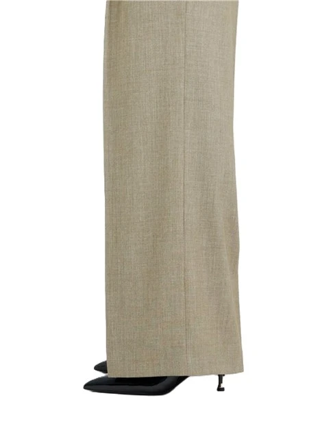 PANTALONI PALAZZO CON PINCES E PIEGA STIRATA DONNA VERDE