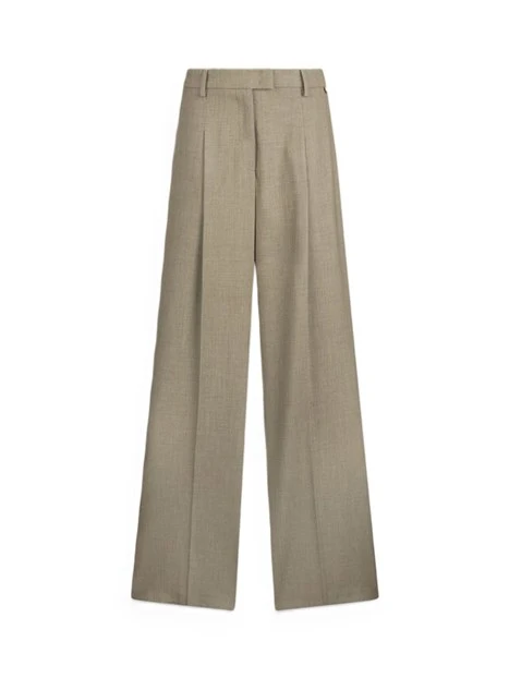 PANTALONI PALAZZO CON PINCES E PIEGA STIRATA DONNA VERDE