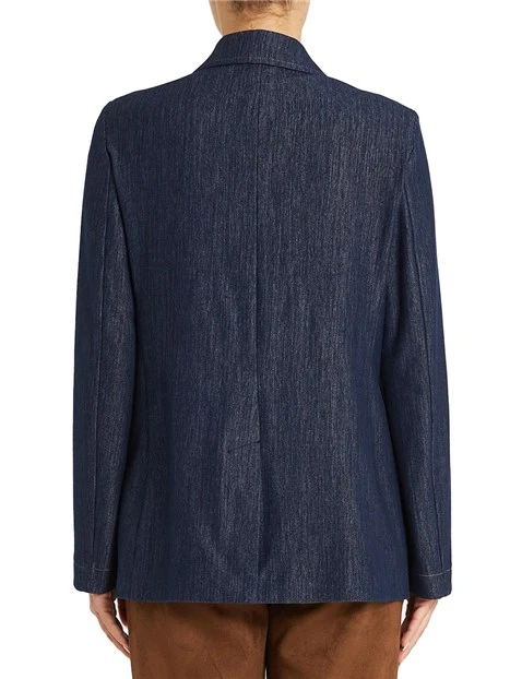 GIACCIA DOPPIOPETTO IN JERSEY EFFETTO DENIM DONNA BLU