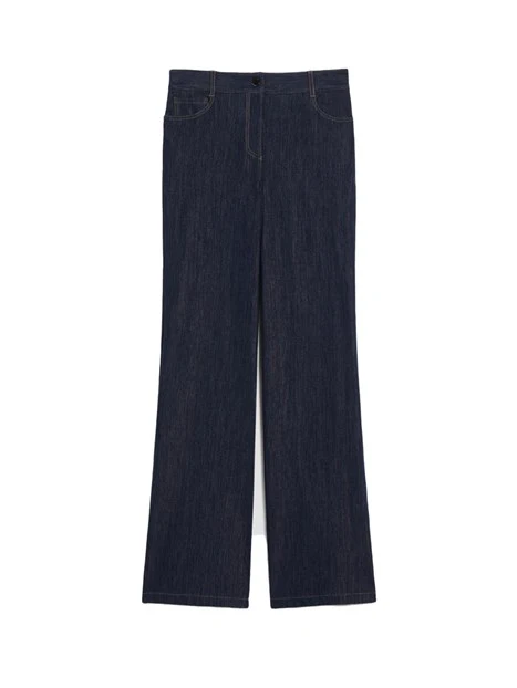 PANTALONI A PALAZZO IN JERSEY EFFETTO DENIM DONNA BLU