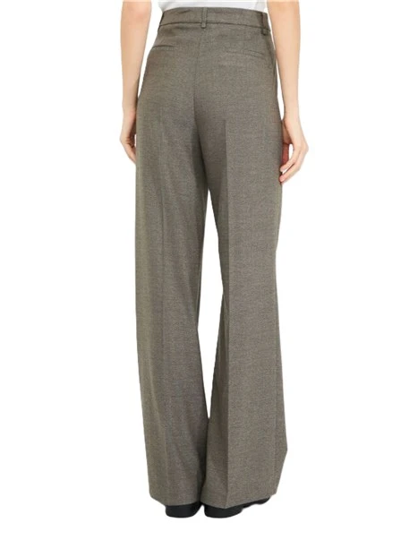 PANTALONI A PALAZZO CON MOTIVO CHEVRON DONNA BEIGE