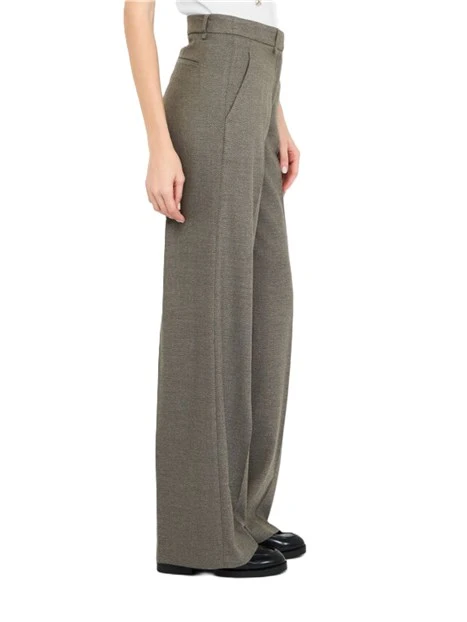 PANTALONI A PALAZZO CON MOTIVO CHEVRON DONNA BEIGE