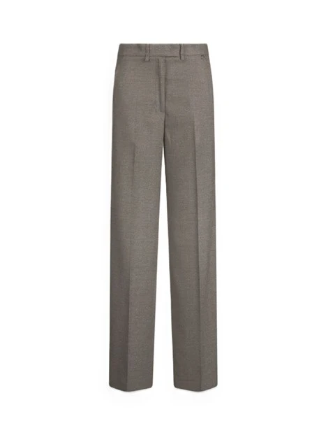 PANTALONI A PALAZZO CON MOTIVO CHEVRON DONNA BEIGE