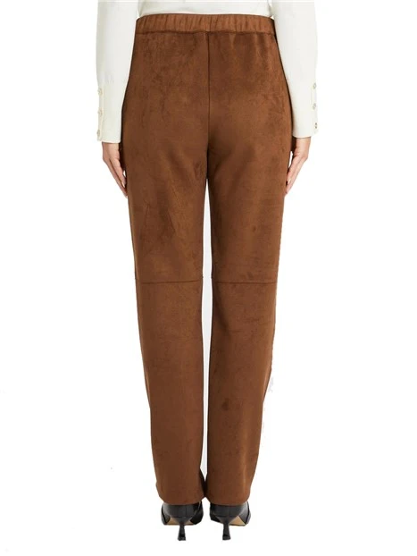 PANTALONE IN JERSEY SCAMOSCIATO DONNA MARRONE