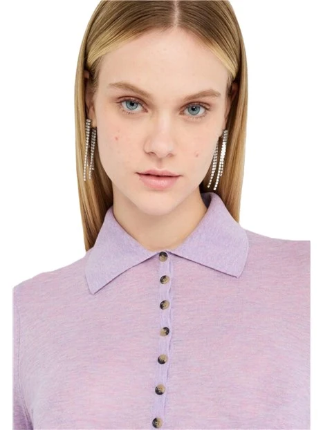 MAGLIA IN COTONE E CASHMERE  CON BOTTONI DONNA ROSA
