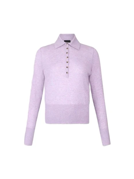 MAGLIA IN COTONE E CASHMERE  CON BOTTONI DONNA ROSA