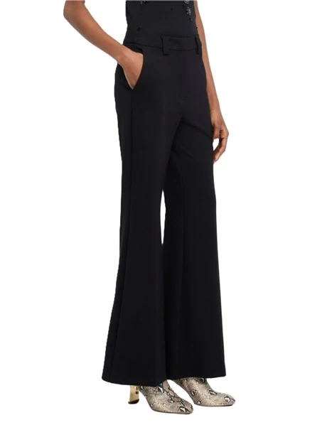 PANTALONI A ZAMPA IN JERSEY PUNTO MILANO DONNA NERO
