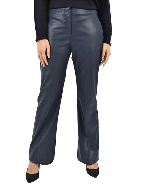 PANTALONE CON RIFLESSI LAMINATI DONNA BLU