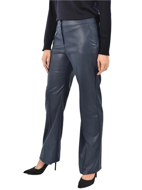 PANTALONE CON RIFLESSI LAMINATI DONNA BLU