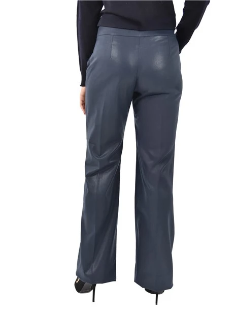 PANTALONE CON RIFLESSI LAMINATI DONNA BLU