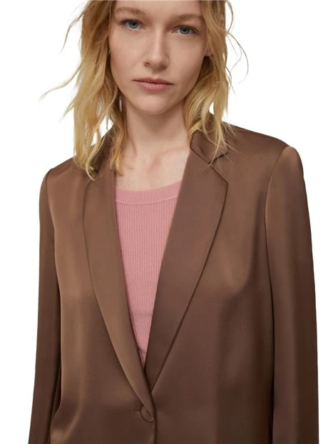 BLAZER IN RASO FLUIDO DONNA MARRONE
