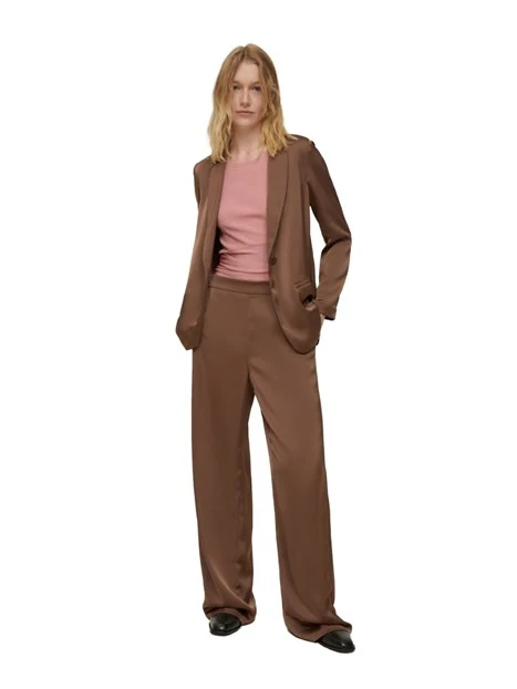 BLAZER IN RASO FLUIDO DONNA MARRONE