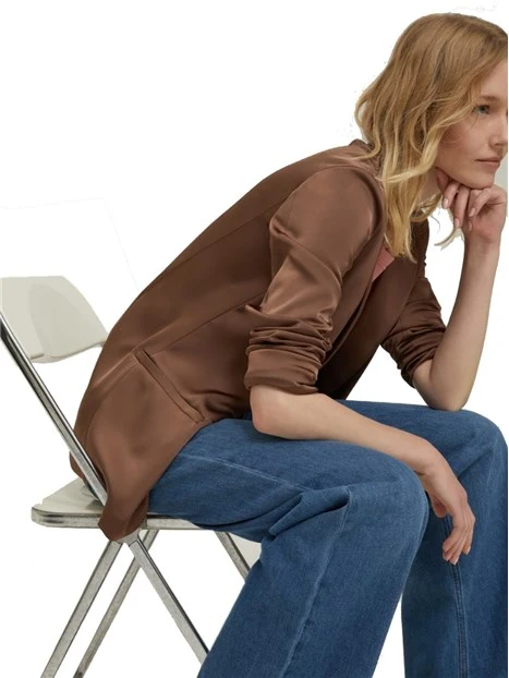 BLAZER IN RASO FLUIDO DONNA MARRONE