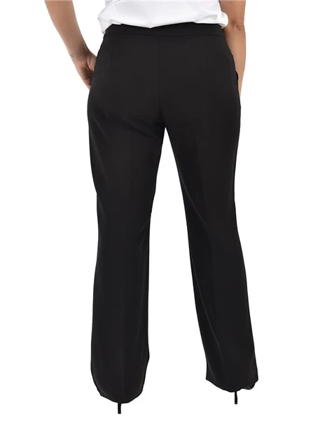 PANTALONI IN TESSUTO BIELASTICO DONNA NERO