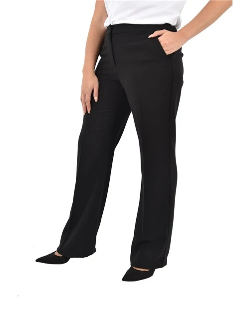 PANTALONI IN TESSUTO BIELASTICO DONNA NERO