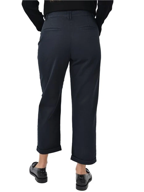 PANTALONI CHINO CON RISVOLTO DONNA BLU
