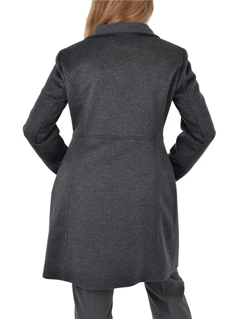 CAPPOTTO  IN LANA CON COLLO ALTO DONNA GRIGIO