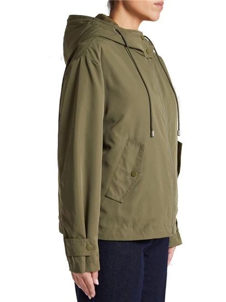 GIACCA IMBOTTITA CON CAPPUCCIO DONNA VERDE