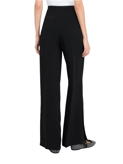 PANTALONI A PALAZZO IN ENVERS SATIN DONNA NERO